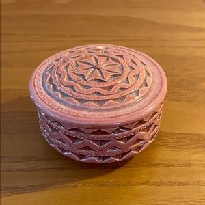 Small Pink Ceramic Jar w/ Lid